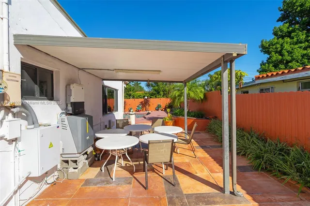 a outdoor space with furniture