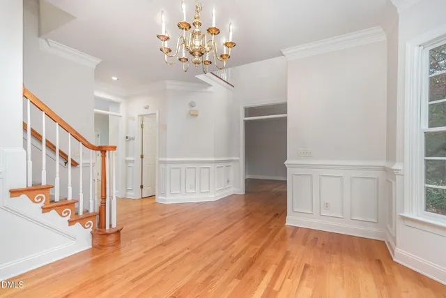 a view of entryway with wooden floor
