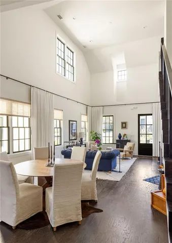 a view of an entryway with a flower pot