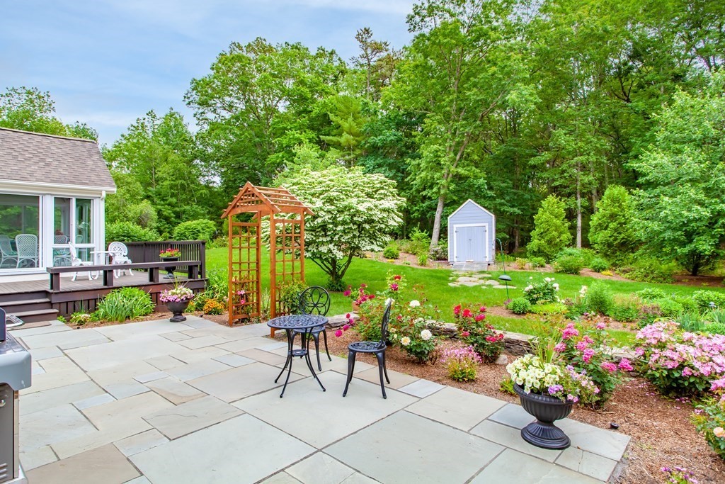 106 Hidden Valley Road Groton, MA 01450 - Photo 33 of 40 a view of a chairs and table in a backyard