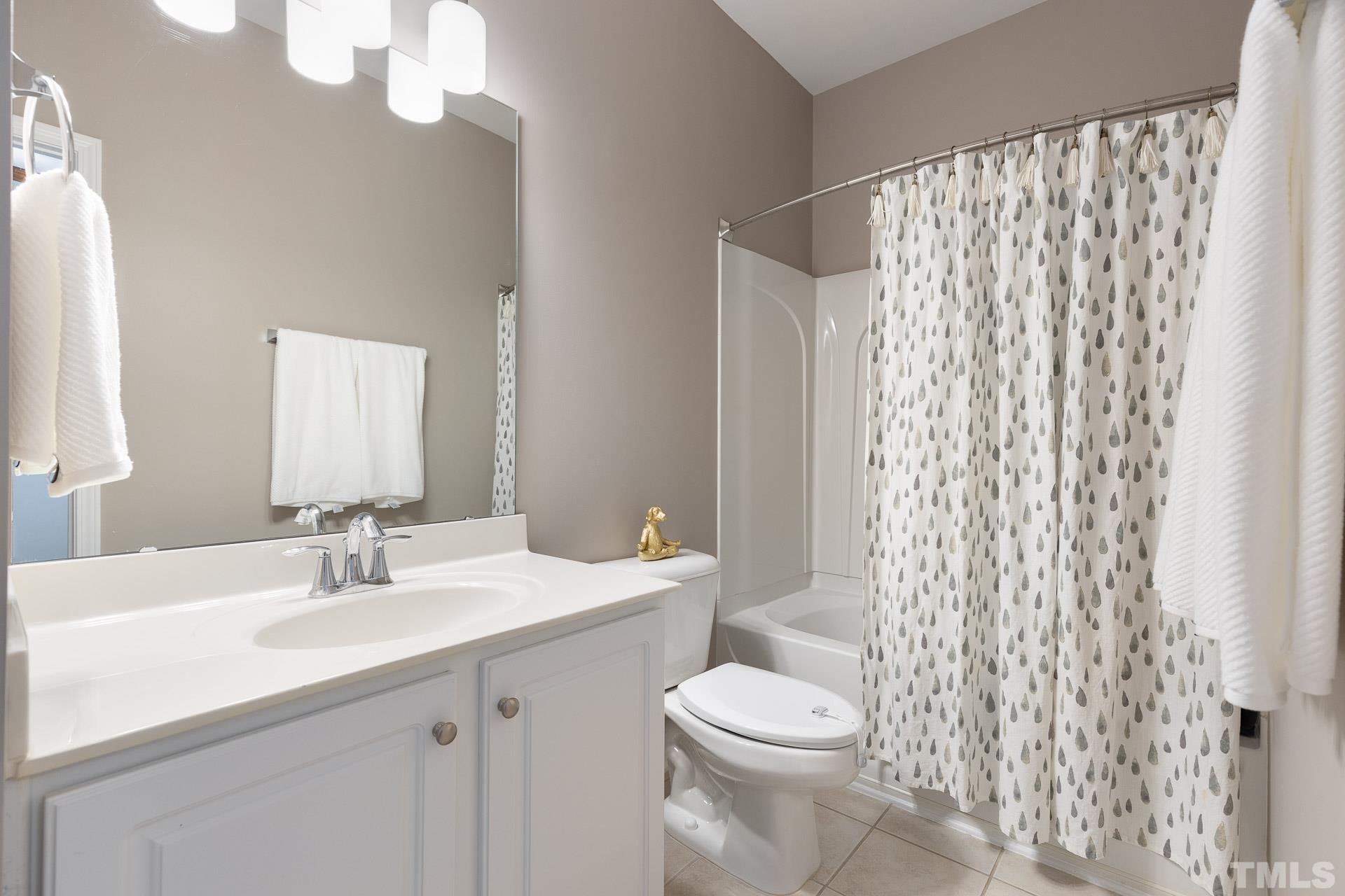 1148 Chapanoke Road Raleigh, NC 27603 - Photo 29 of 47 a bathroom with a sink a toilet and a large mirror