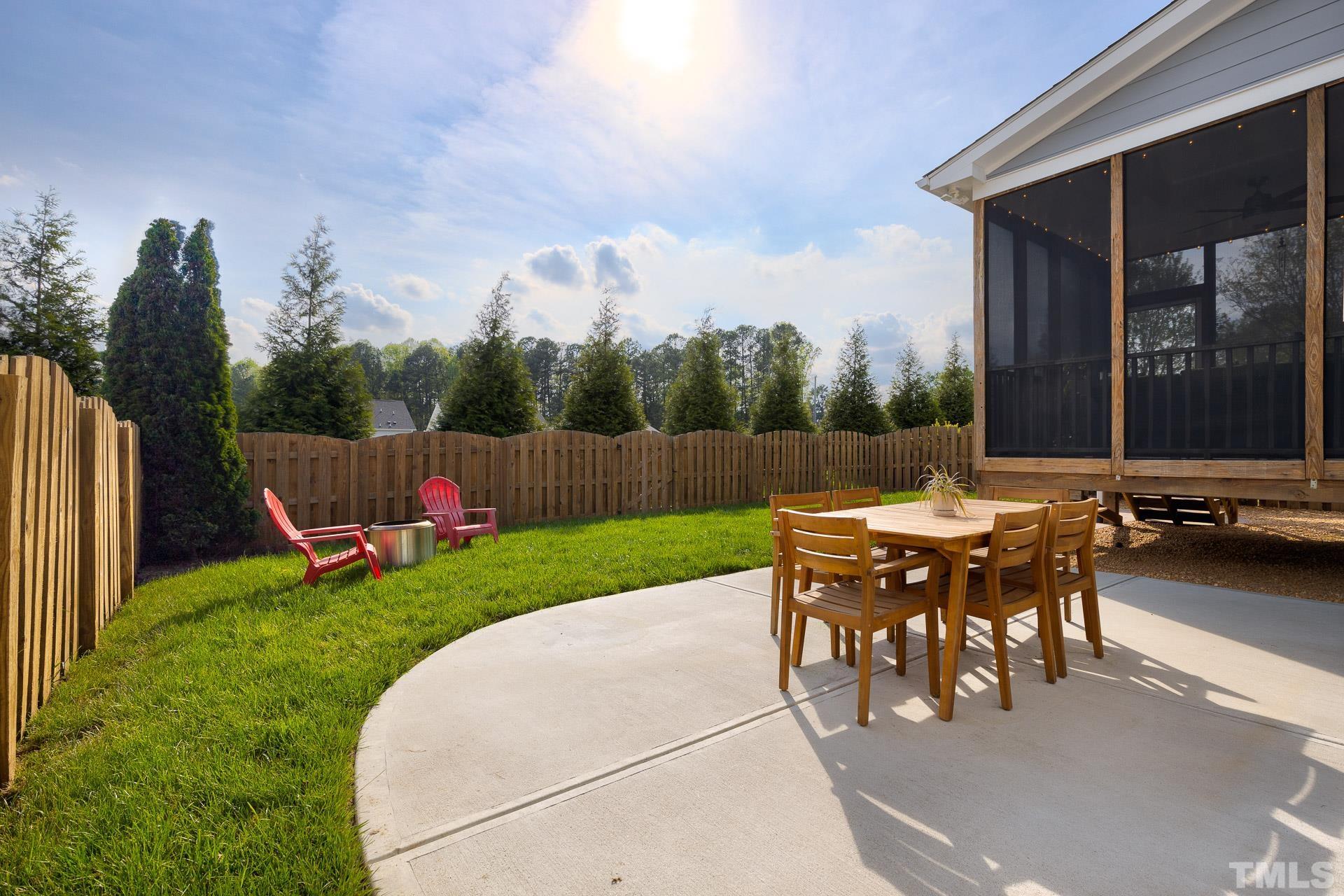 1148 Chapanoke Road Raleigh, NC 27603 - Photo 41 of 47 an outdoor sitting area with furniture and garden