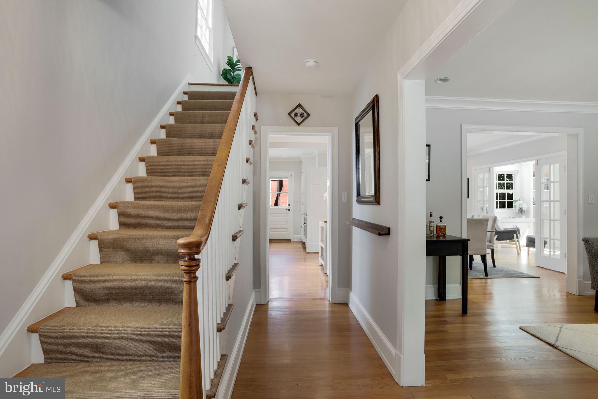 3501 30th Street Northwest Washington, DC 20008 - Photo 11 of 41 Front Hallway view up the stairs, gives you a sens