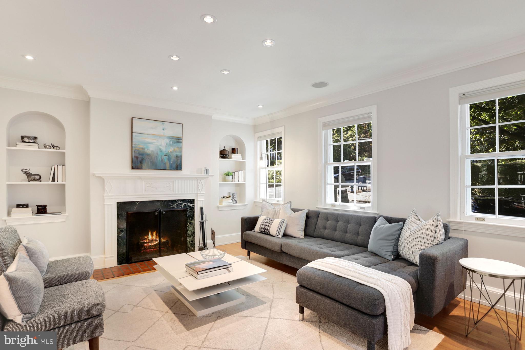 3501 30th Street Northwest Washington, DC 20008 - Photo 3 of 41 Chic living room, great details, tree lined view