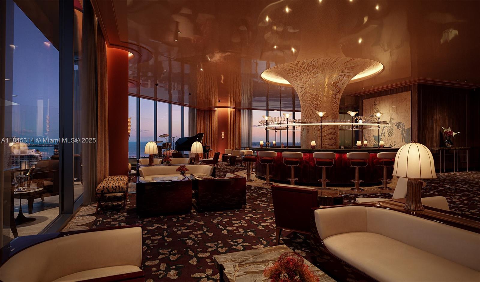 24 Southwest 4th Street, Unit E2501 Miami, FL 33130 - Photo 6 of 10 a living room with lots of furniture and lamp