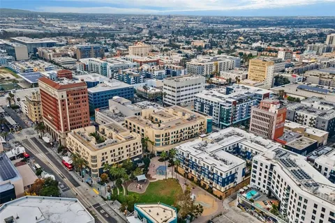 an aerial view of a city