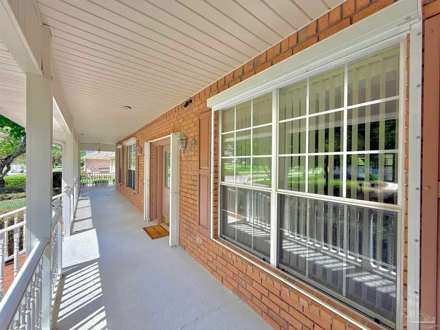 a view of a garden with a pathway