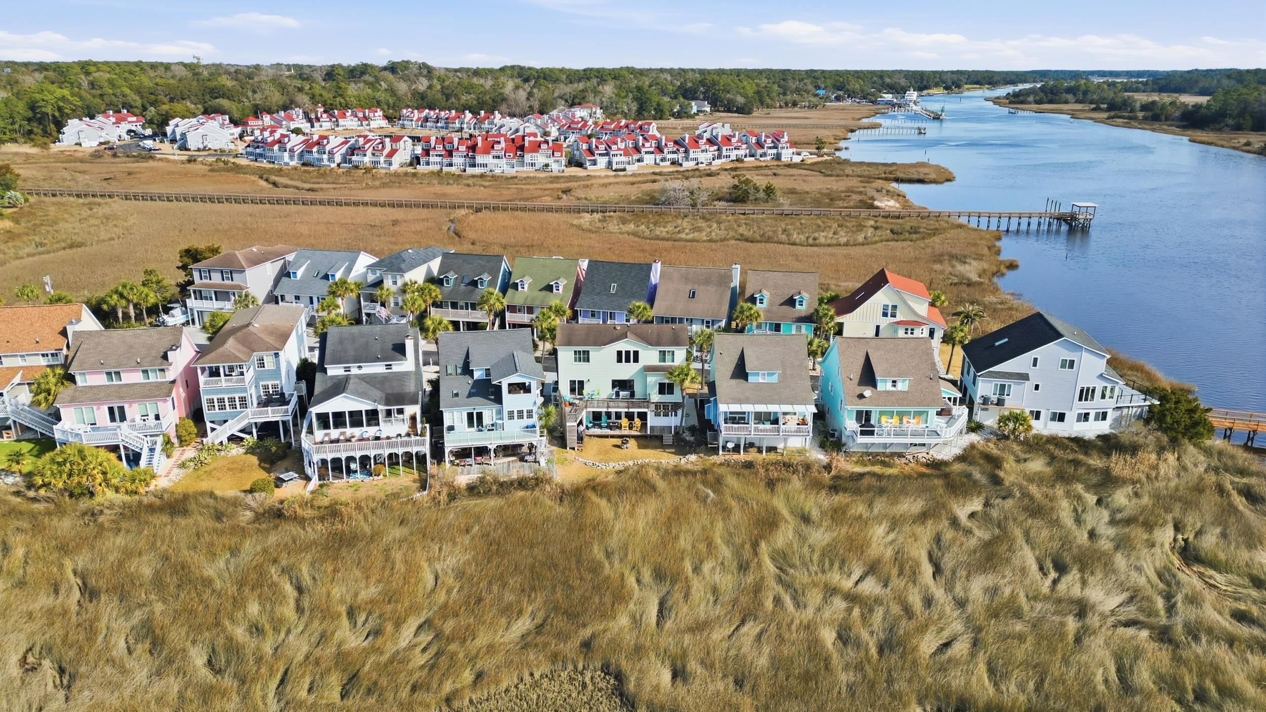 4524 Landing Road Little River, SC 29566 - Photo 40 of 40 Aerial perspective of suburban area featuring a large body of water