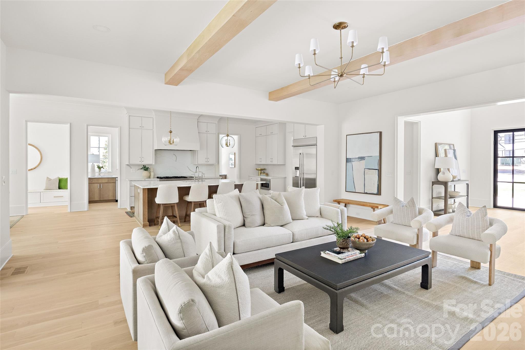 4628 Water Oak Road Charlotte, NC 28211 - Photo 10 of 43 a living room with furniture and kitchen view
