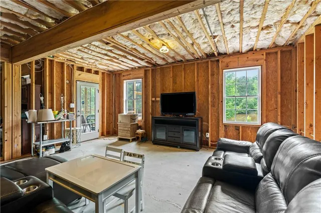 an aerial view of a house