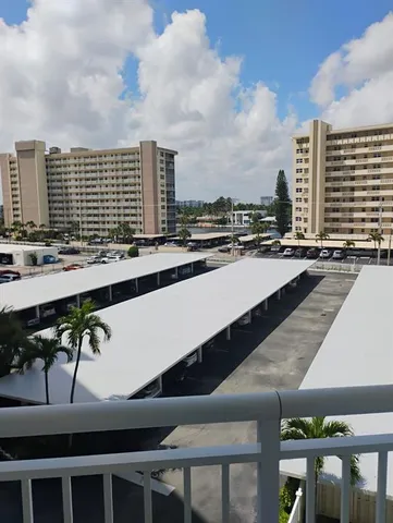 a view of balcony with city view