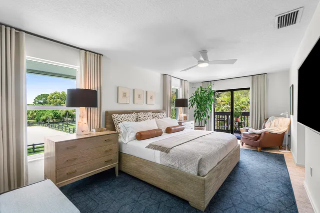 a view of a balcony with couch