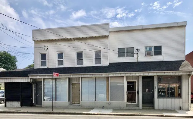 a front view of a building