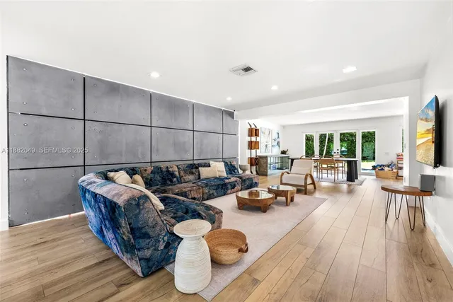 a living room with furniture