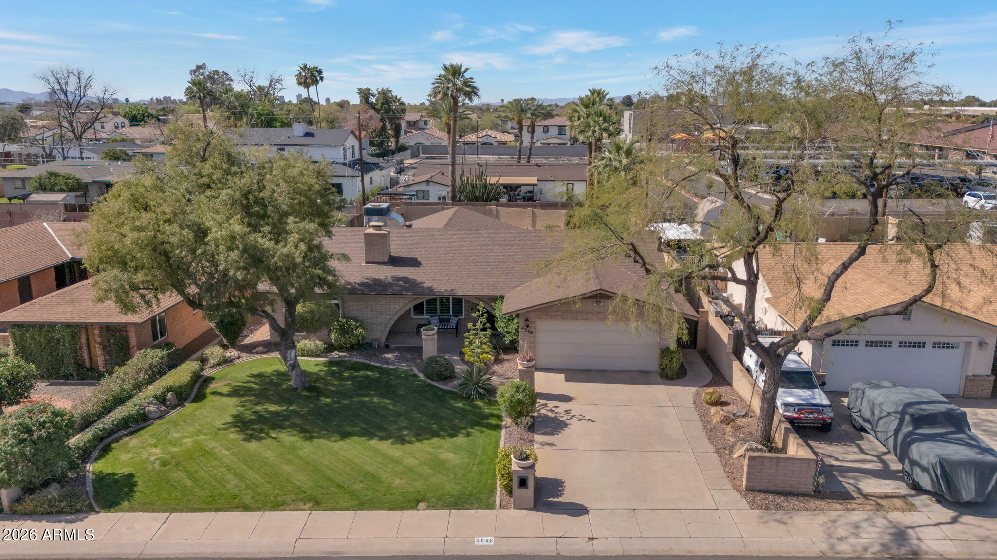 an aerial view of multiple house