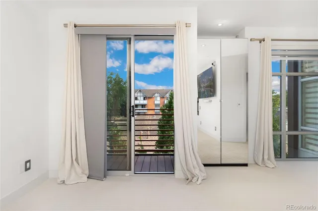 a view of a room with racks on the wall