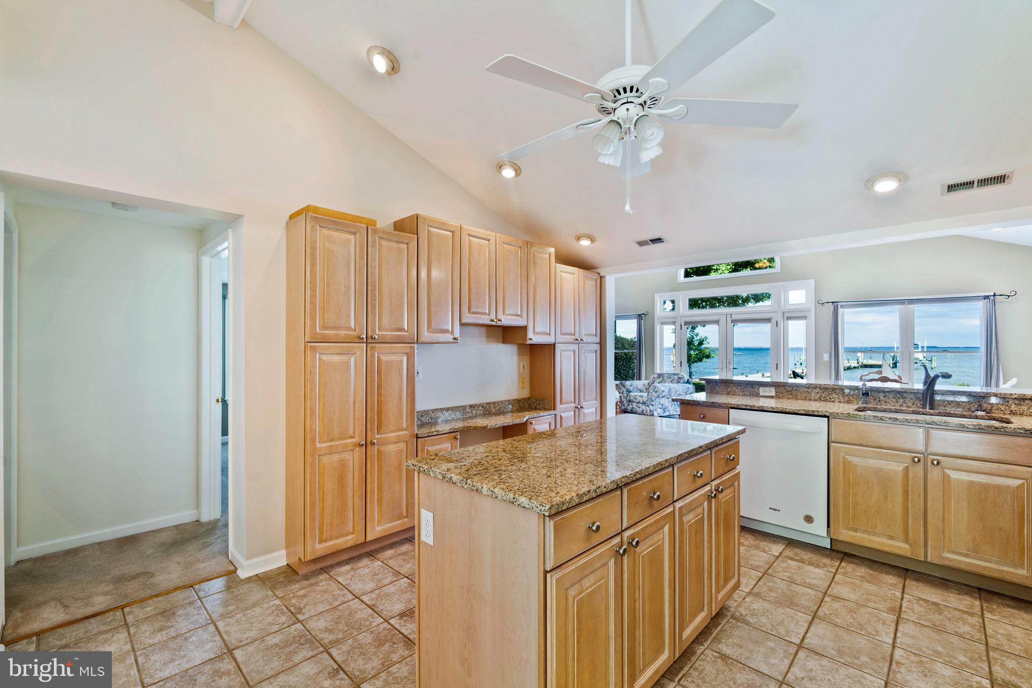 153 Allegany Road Stevensville, MD 21666 - Photo 7 of 46 Neutral kitchen with views to Eastern Bay