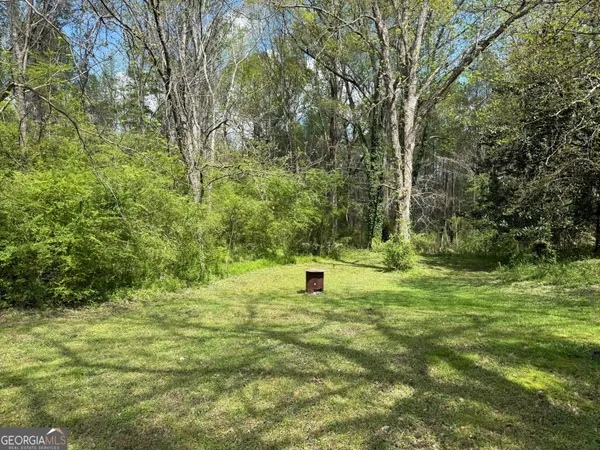 a backyard of a house with lots of green space and fountain