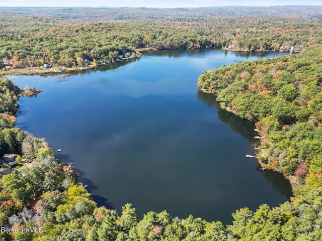 a view of a lake with a mountain view