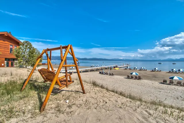 a view of a beach with a yard