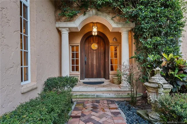a house view with a garden space