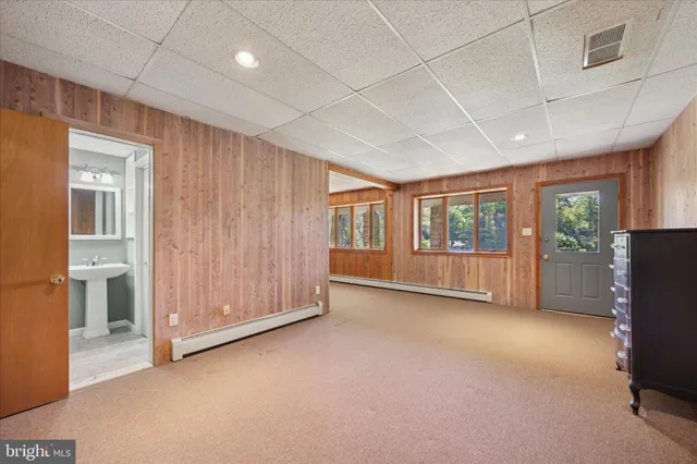 a living room with furniture