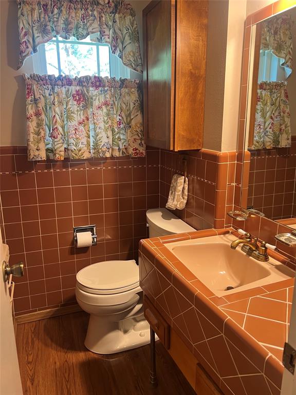 1027 Stanley Street Denton, TX 76201 - Photo 27 of 38 a bathroom with a sink toilet and a mirror