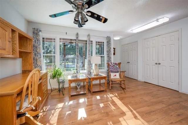 a living room with furniture