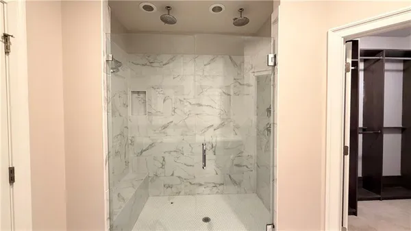 a bathroom with a shower