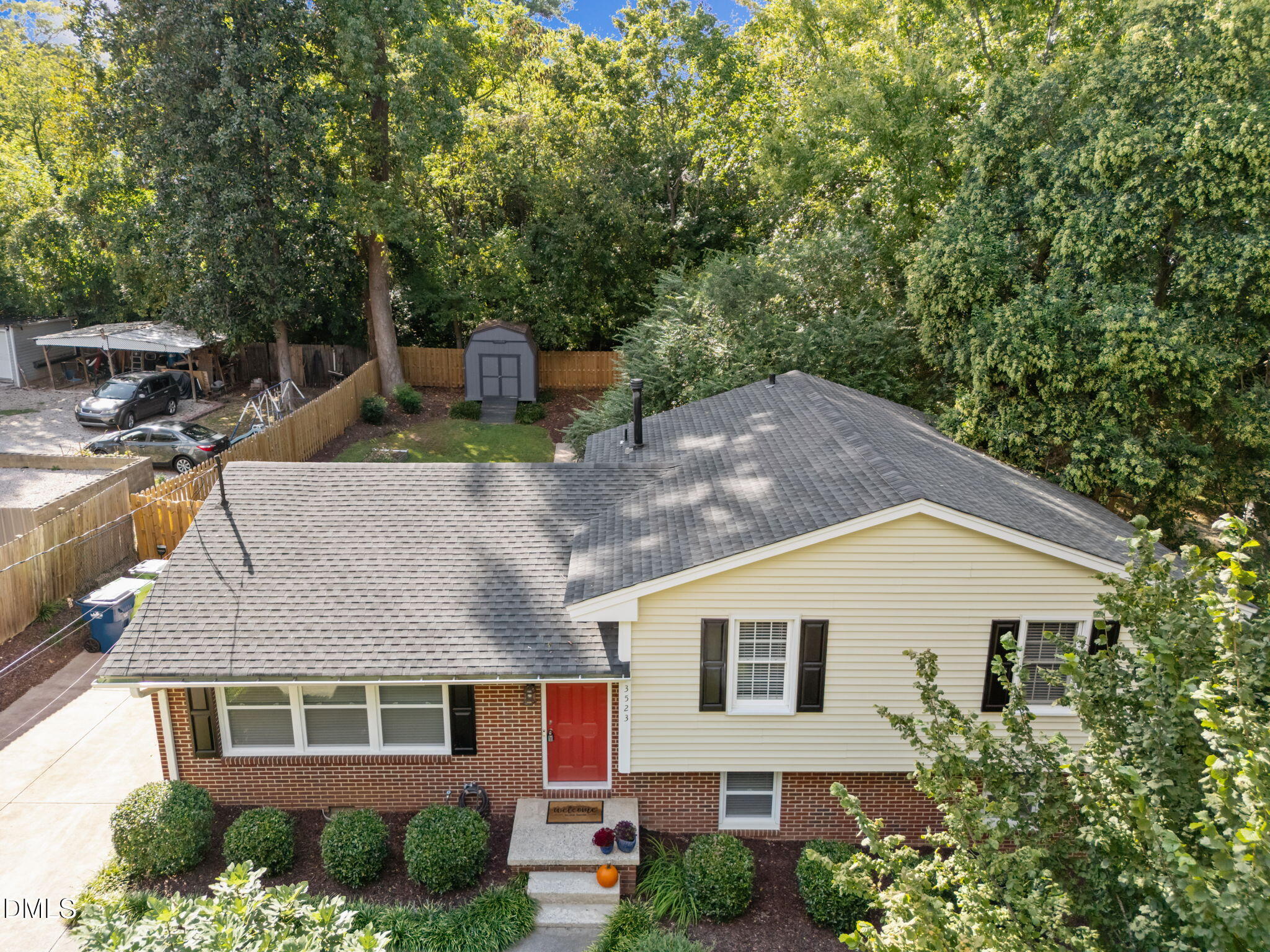 3523 Brentwood Road Raleigh, NC 27604 - Photo 38 of 43 a aerial view of a house with a yard