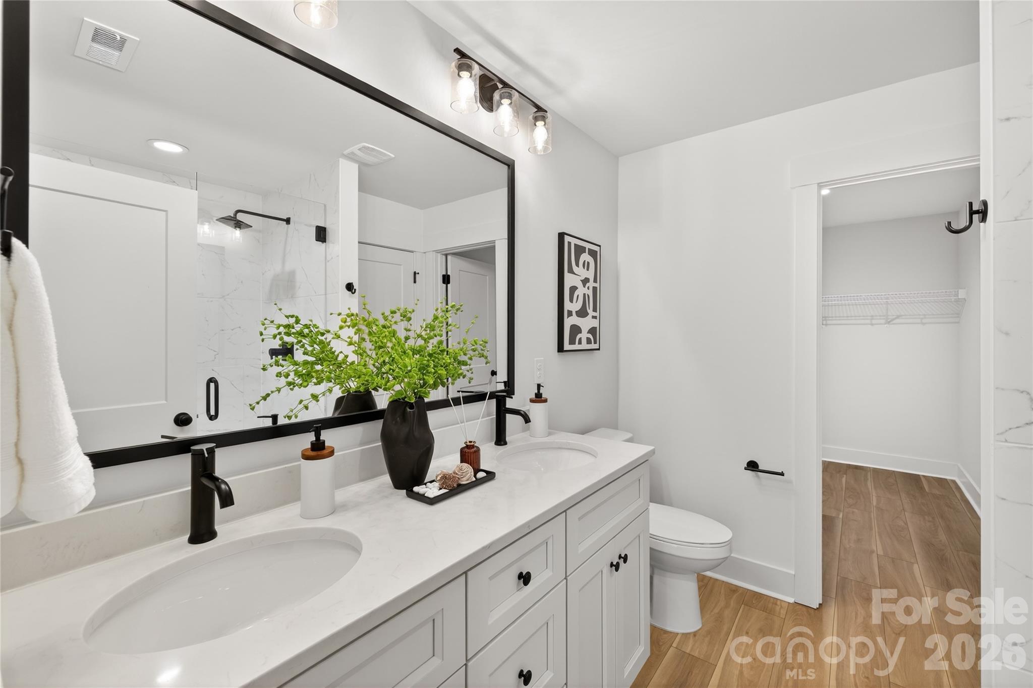 3388 Brackhill Street Davidson, NC 28036 - Photo 14 of 17 a bathroom with a sink a toilet and a mirror