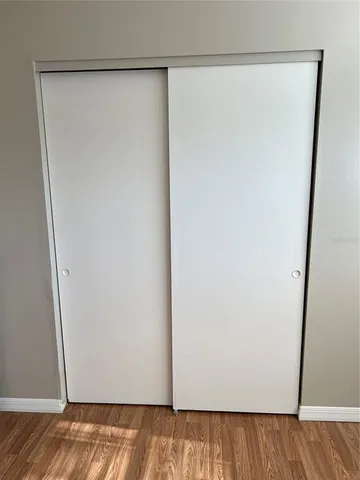 a view of an empty walk in closet