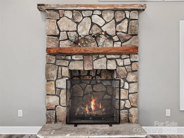 a view of a fireplace