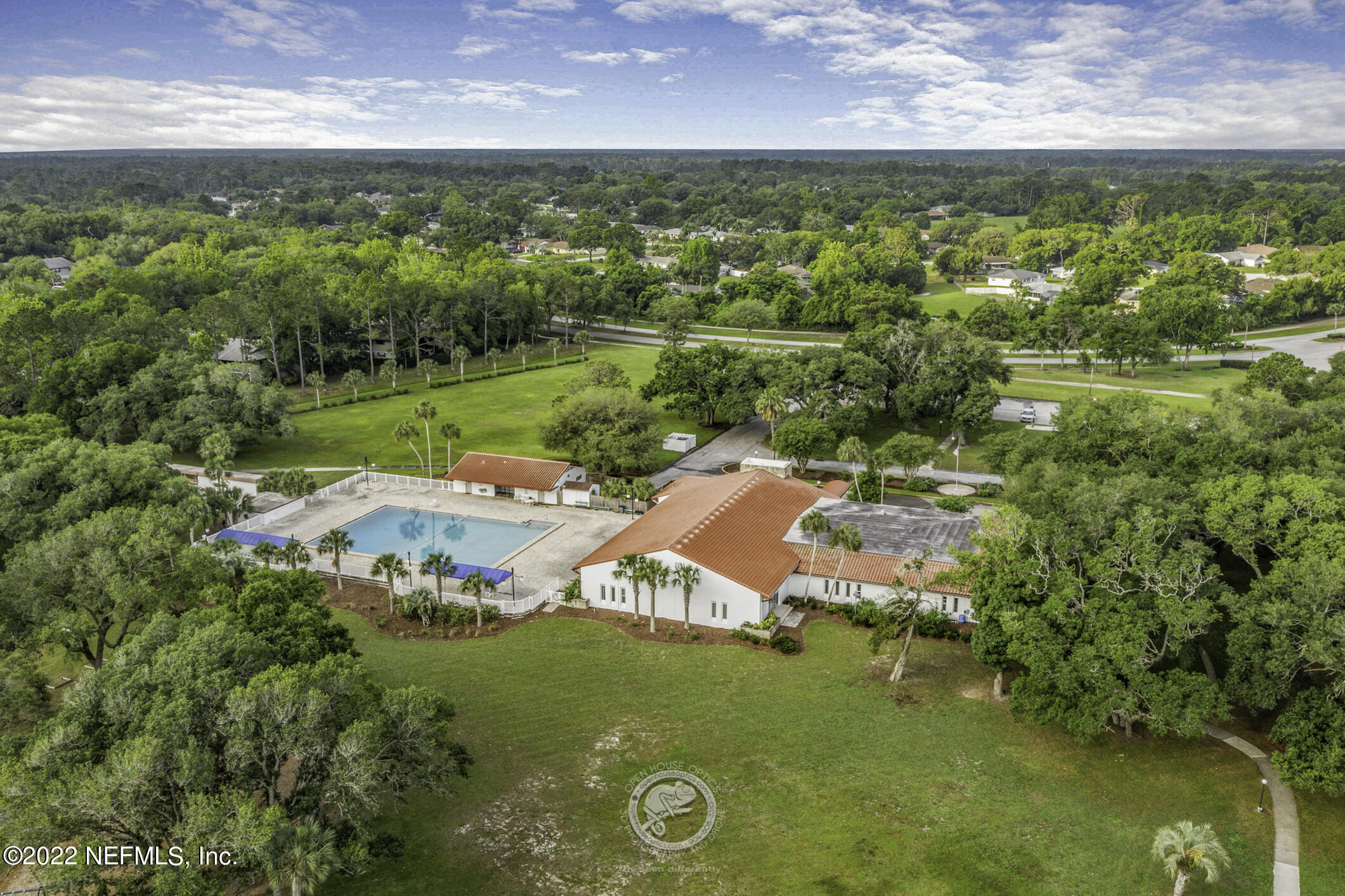 876 Palermo Road St. Augustine, FL 32086 - Photo 54 of 56 an aerial view of residential houses with outdoor space and swimming pool