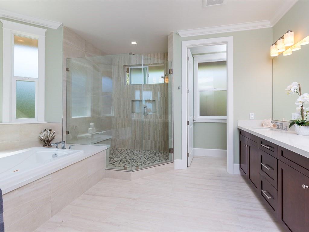 221 Cherry Lane Campbell, CA 95008 - Photo 17 of 23 a bathroom with a double vanity sink mirror double shower and a bathtub