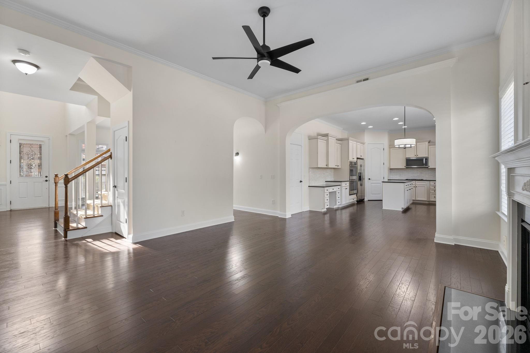 646 Quicksilver Trail Fort Mill, SC 29708 - Photo 12 of 48 a view of a kitchen with wooden floor and a kitchen