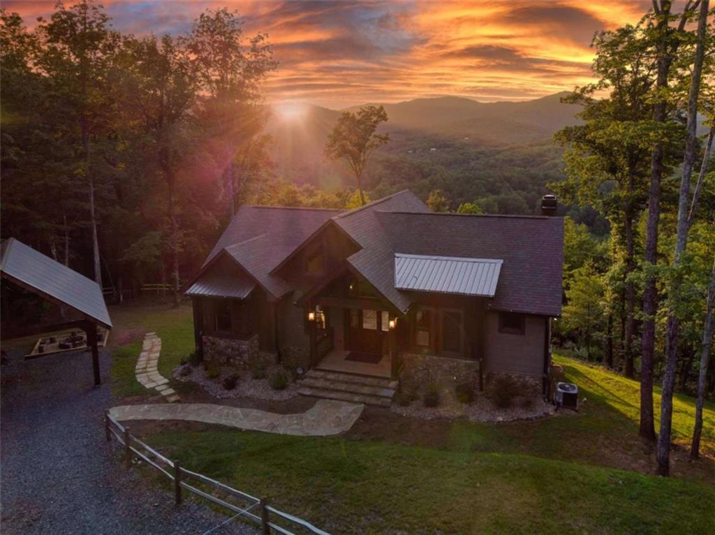 an aerial view of a house