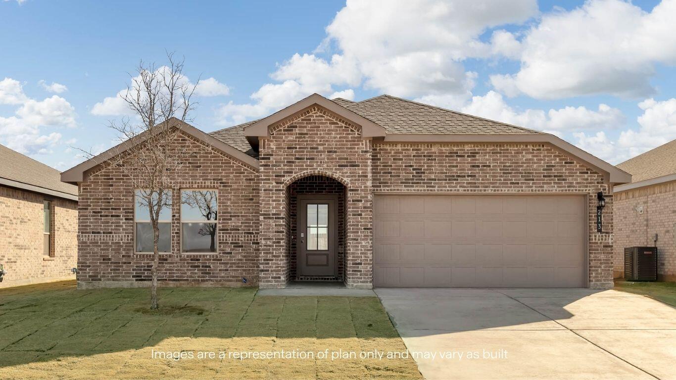 224 18th Street Wolfforth, TX 79382 - Photo 1 of 27 a front view of a house with a garden and yard