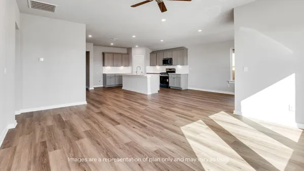 a view of kitchen with cabinets and stainless steel appliances