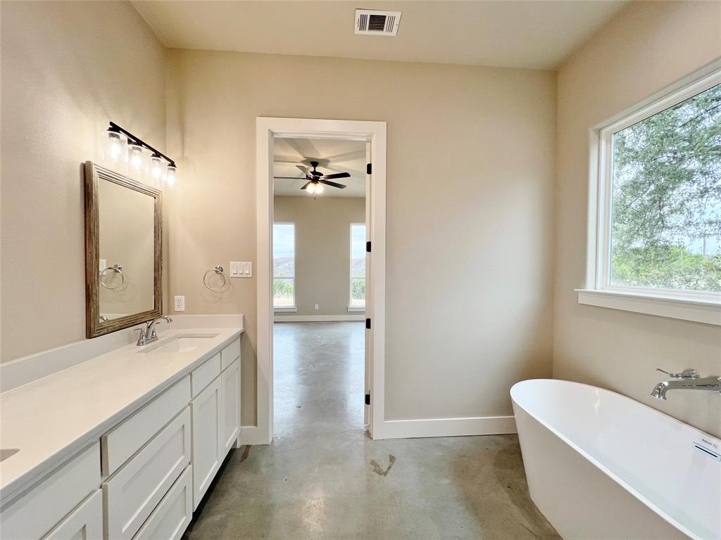 1141 Veal Station Road Springtown, TX 76082 - Photo 20 of 24 a bathroom with a double vanity sink mirror and bathtub
