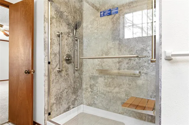 a bathroom with a shower