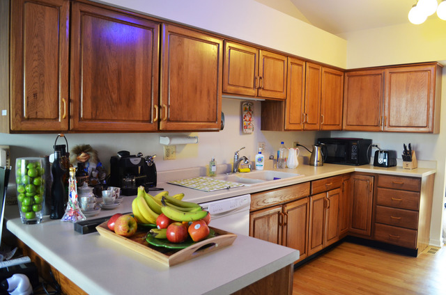 1829 Koehling Road Northbrook, IL 60062 - Photo 5 of 13 a kitchen with sink cabinets and wooden floor