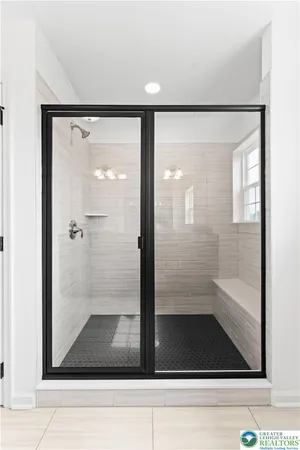 a bathroom with a shower
