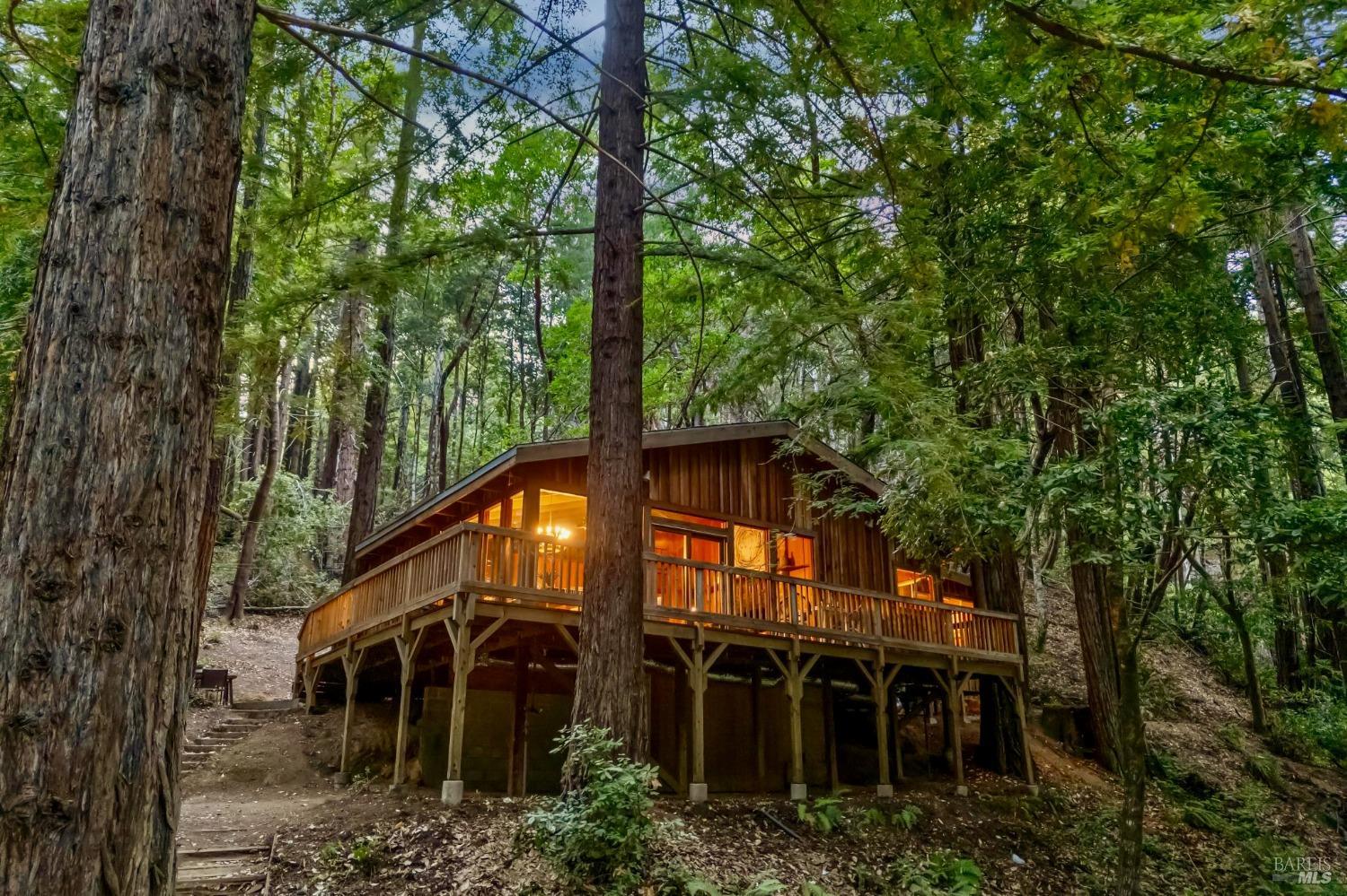 a view of a house with a tree