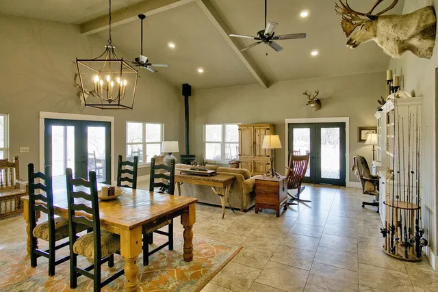 a view of a livingroom and dining room