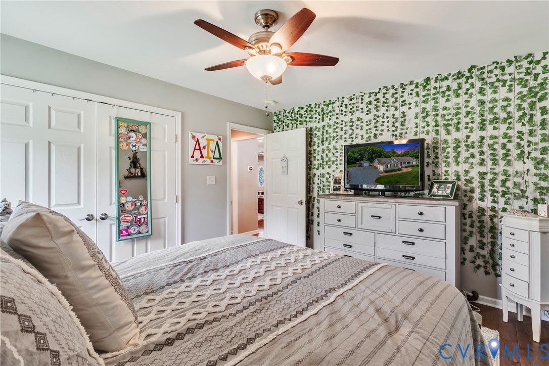 184 Crosshills Road Heathsville, VA 22473 - Photo 30 of 44 Bedroom featuring a ceiling fan with integrated li