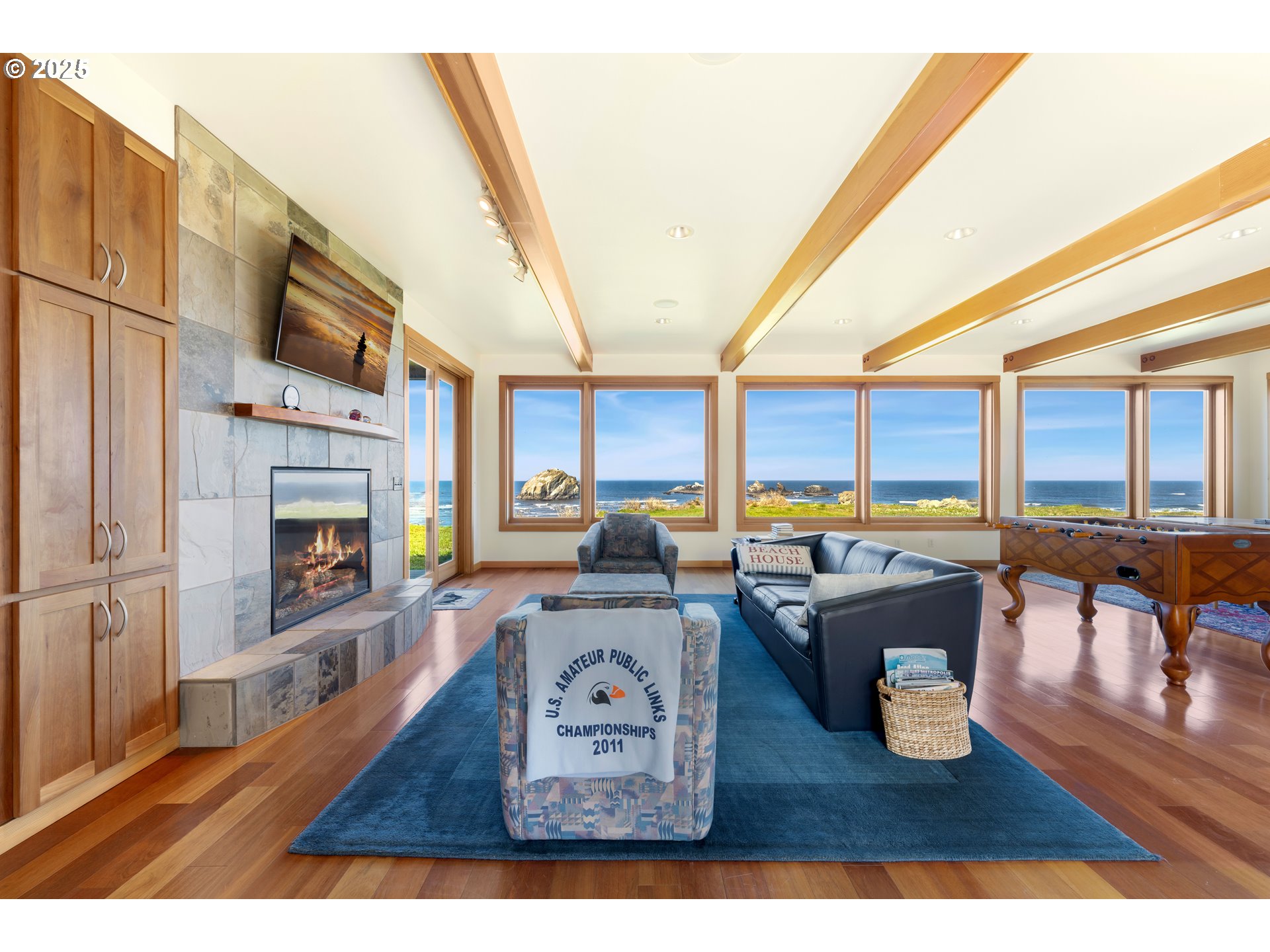 1950 Beach Loop Road Bandon, OR 97411 - Photo 20 of 45 a living room with furniture and a fireplace