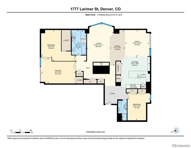 a view of a building with a ceiling fan