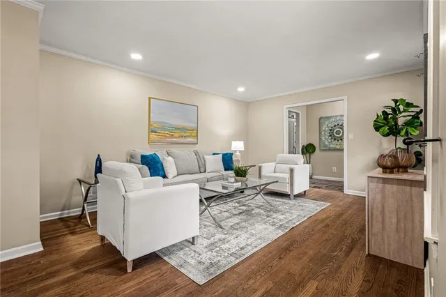 a living room with furniture and a couch