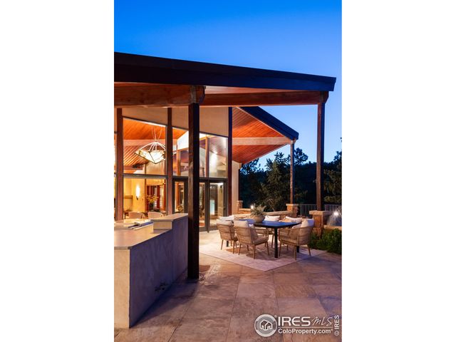 a view of a swimming pool with an outdoor space